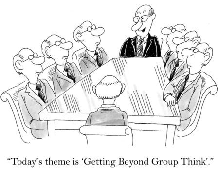 36657666 - cartoon of business meeting, everyone looks identical, today is \\\\\\\\